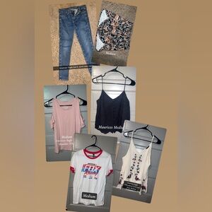 Mixed Women's Tops Bundle - Pink, Black, White, Graphic Red Accents